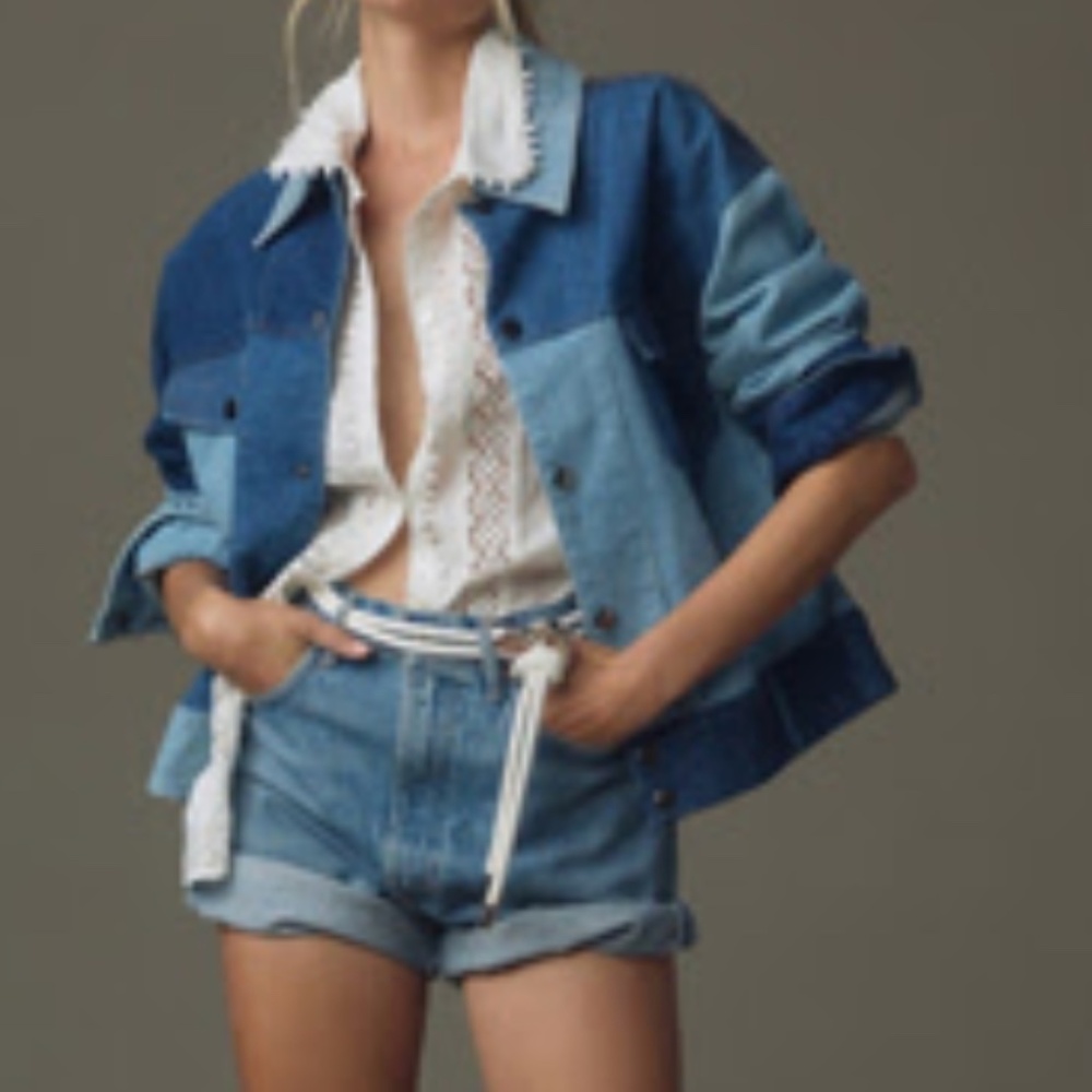 Electric & Rose x Anthropologie || decklyn patchwork denim jacket
